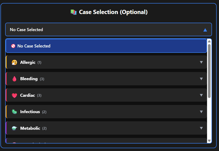 Clinical Scenario Case Selection